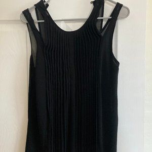 Zara pleated black cold shoulder top - size small
